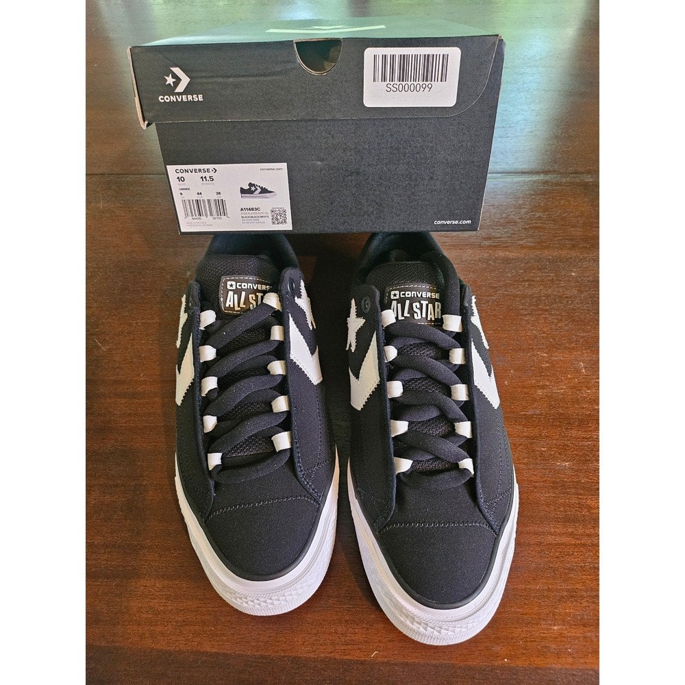 Converse Star Player Puff Ox Mens 10 Black White Low Top Sneakers A11483C
